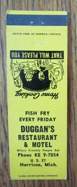 Duggans Restaurant & Motel - Matchbook (newer photo)